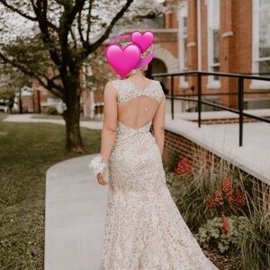 Tan prom/homecoming dress excellent shape only wore once for two or three hours